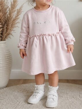 Givenchy Light Pink Ruffle-Waist Baby Dress-size 2T